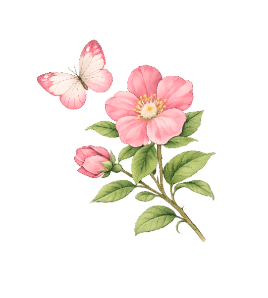 Lyserød Blomsterviskestykke