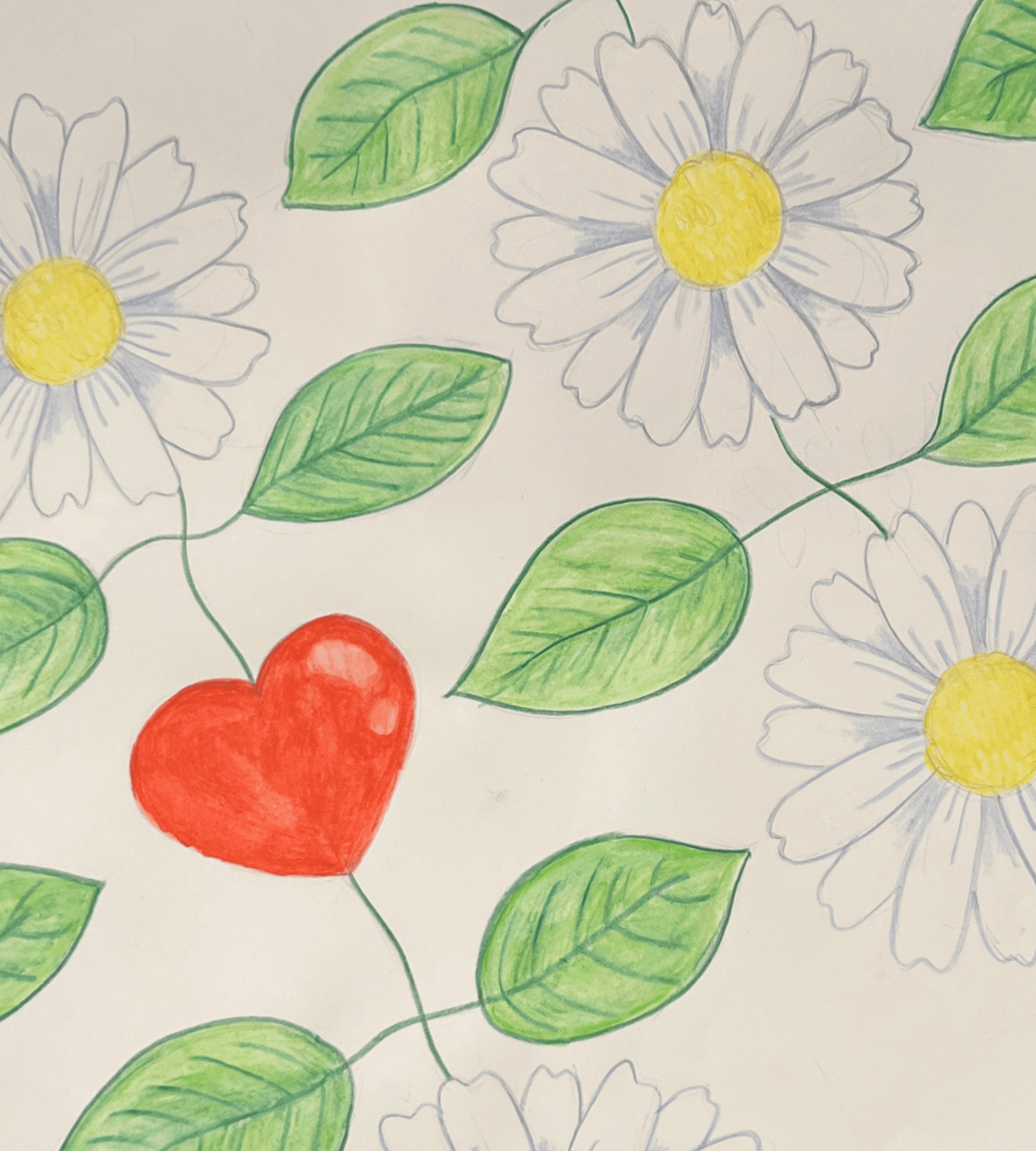 Daisy-hjerte viskestykke