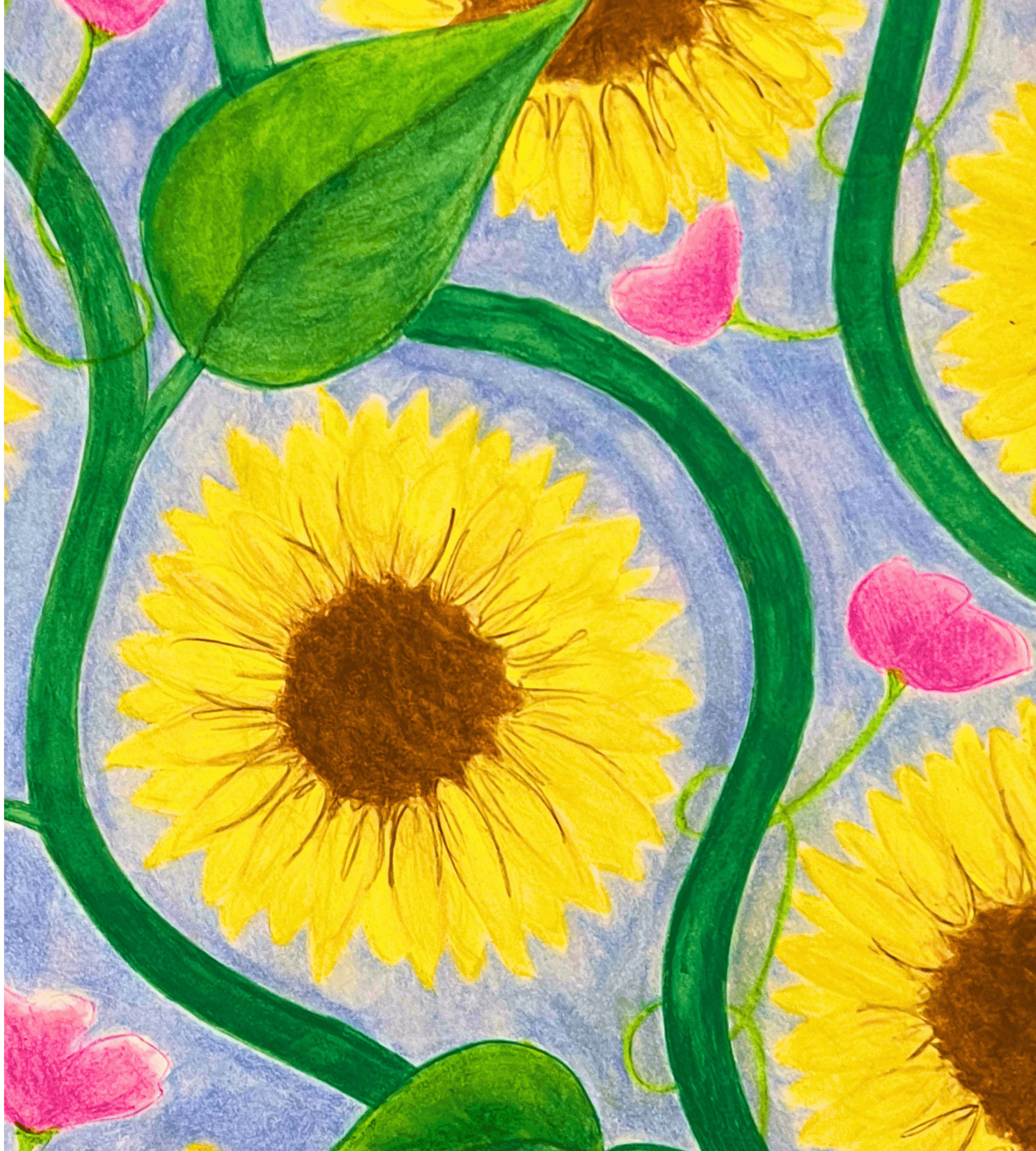 Sunflower Vine Dishcloth